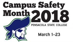 CampusSafetyPoster 2018 decorative image of CampusSafetyPoster-2018 , Pensacola State to hold 2nd Campus Safety Month in March 2018-03-01 12:15:40