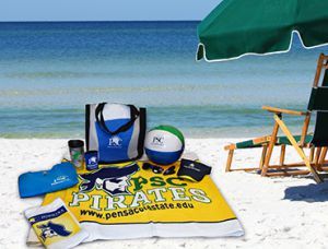 two chairs and umbrella on white sand beach decorative image of Pirate-Beach-Bag-1 , PSC Pirate’s treasure found at (air)port 2018-07-31 14:05:03