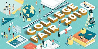 PSCCollegeFairPostcard decorative image of PSCCollegeFairPostcard , Pensacola State to host College Fairs in September 2018-08-28 14:31:14