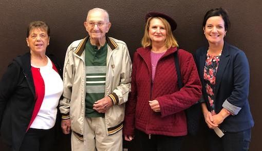 club president Theresa Gels, seen at left in the photo, with James Manara, club founder and former president; club member Sharon Livingstons; and Foundation finance director Susan Peaden