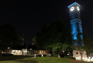 clocktowerblue decorative image of clocktowerblue , PSC honors frontline heroes during COVID-19 crisis with Menge Tower tribute 2020-05-11 09:36:38
