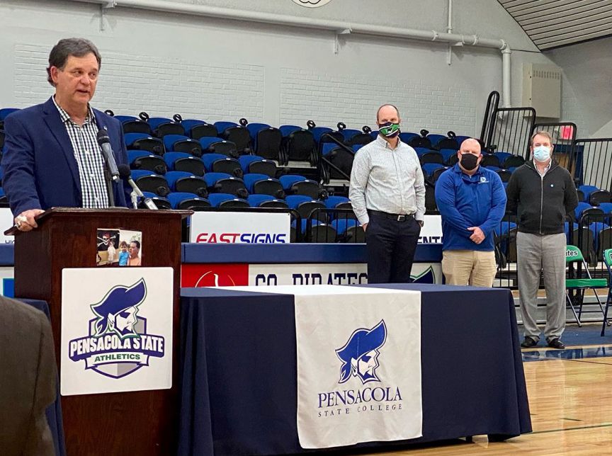 Bill1 decorative image of Bill1 , Pensacola State College AD Bill Hamilton gets emotional at retirement announcement 2021-01-19 15:25:34