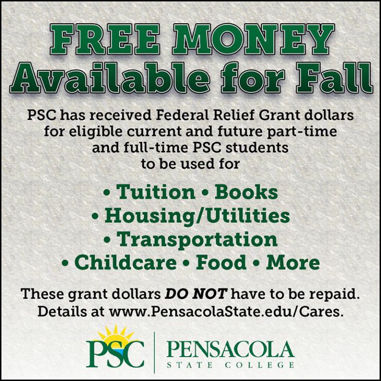 decorative image of freemoney , Pensacola State College has $11 million in grant money for new and returning fall students 2021-07-12 10:36:24