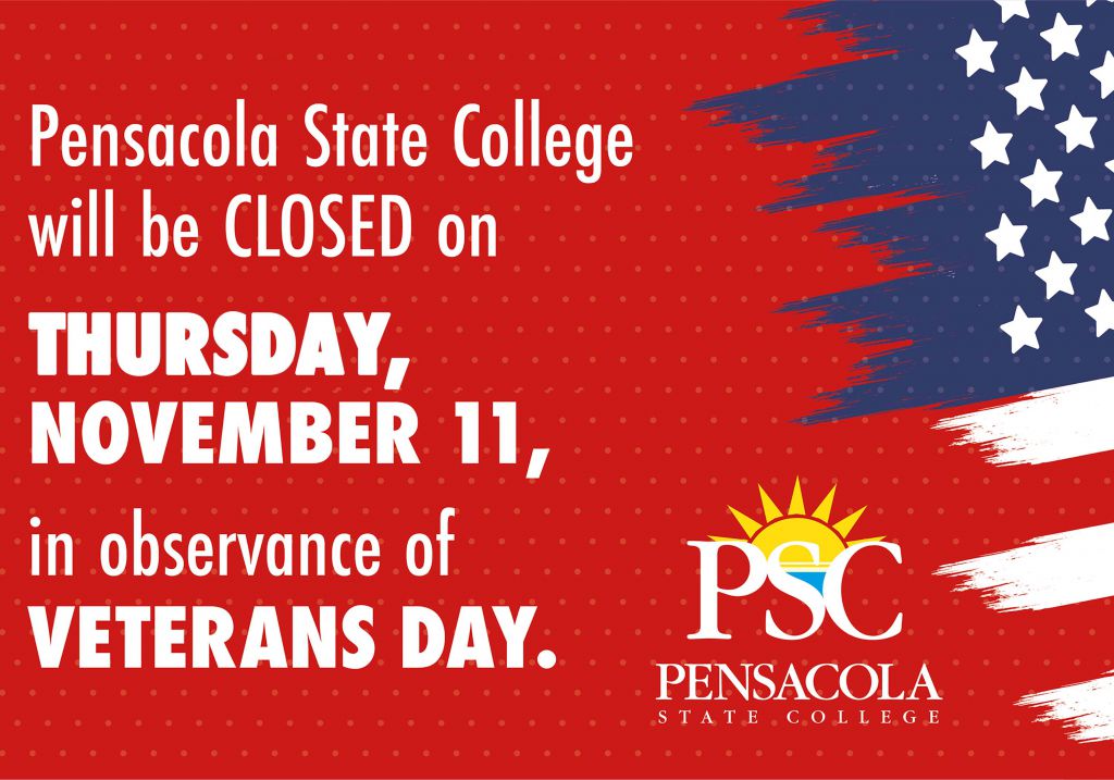 decorative image of 2021VetDayDoorSign-scaled , Pensacola State College, like rest of nation, honors military members on Veterans Day 2021-11-10 08:05:00