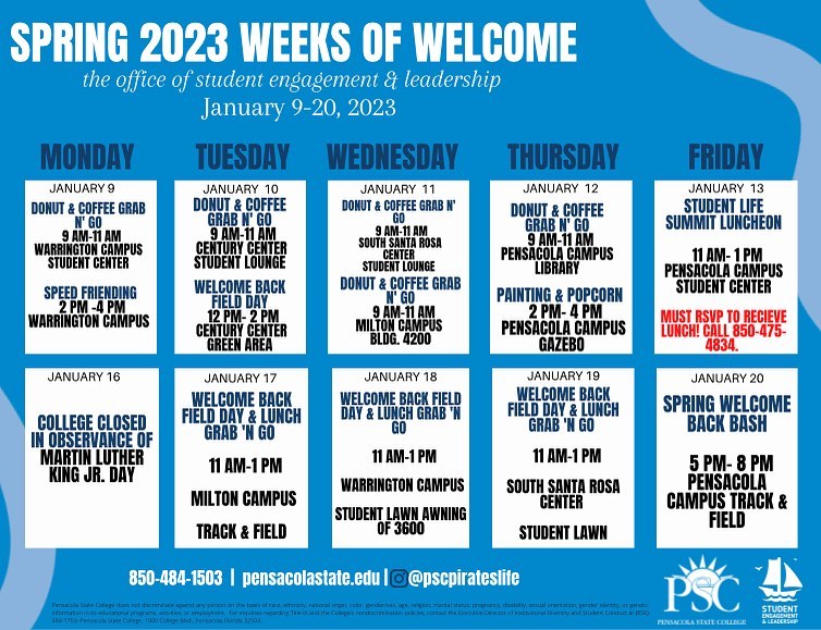 decorative image of welcome-back-2023 , Forecast: Snow at Pensacola State on Jan. 20 – and Ice Skating too! No fooling! 2023-01-12 09:11:53