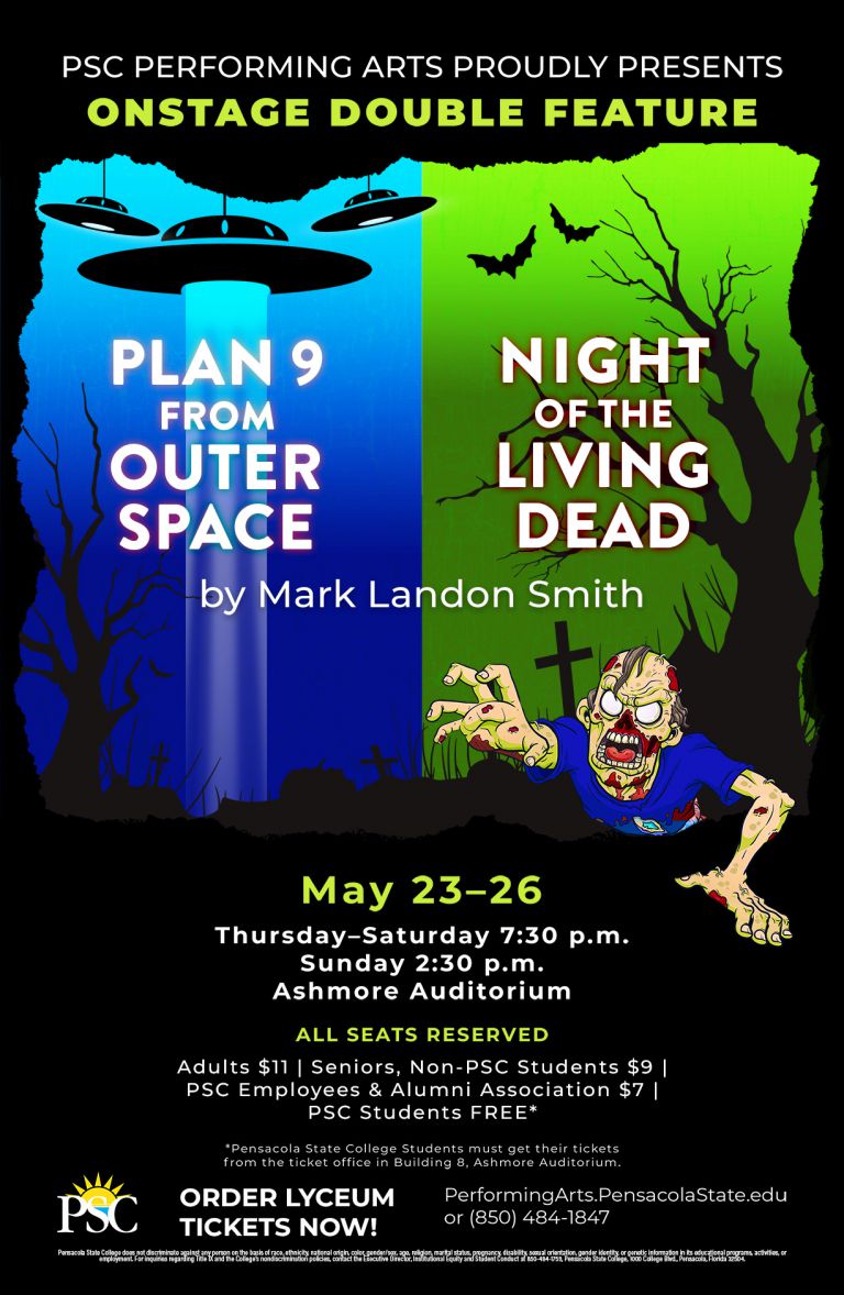 Double Feature poster decorative image of Double-Feature-poster , PSC to present ‘Plan 9 from Outer Space,’ ‘Night of Living Dead’ 2024-05-22 13:07:03