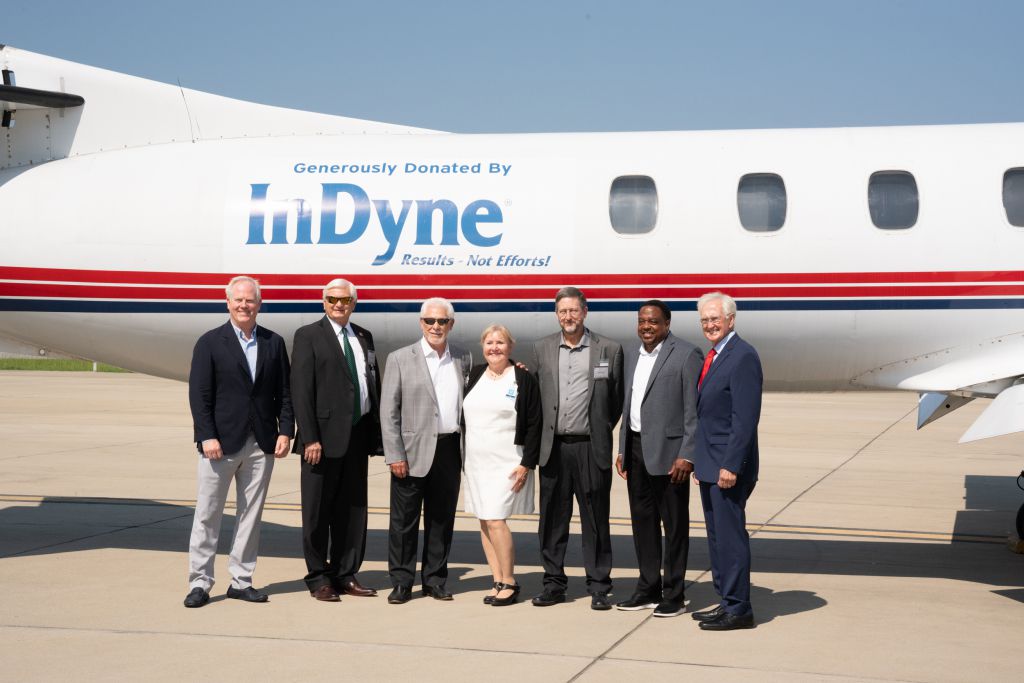 decorative image of PSC-InDyne-group-shot , InDyne, InDyne Reliance Test & Technology donate $900K aircraft to PSC 2024-06-11 16:30:48