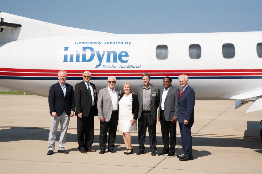 PSC- InDyne group shot decorative image of PSC-InDyne-group-shot , InDyne, InDyne Reliance Test & Technology donate $900K aircraft to PSC 2024-06-11 16:30:48