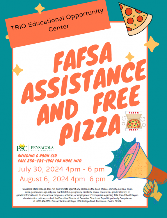 decorative image of FAFSA , TRIO FAFSA Assistance and Pizza Night 2024-07-29 07:46:01