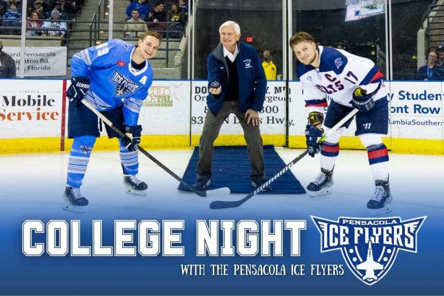 College Night 2025 (1) decorative image of College-Night-2025-1 , Puck dropped! PSC College Night 2025 with the Pensacola Ice Flyers 2025-02-26 07:23:31