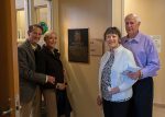 Harry Wilder, Jill Wilder, Martha Wilder and Chris Elmore unveil a plaque commemorating the dedication of the Ami-Lee Wilder Library at the PSC South Santa Rosa Center in Gulf Breeze, Tuesday, Jan.13, 2026.