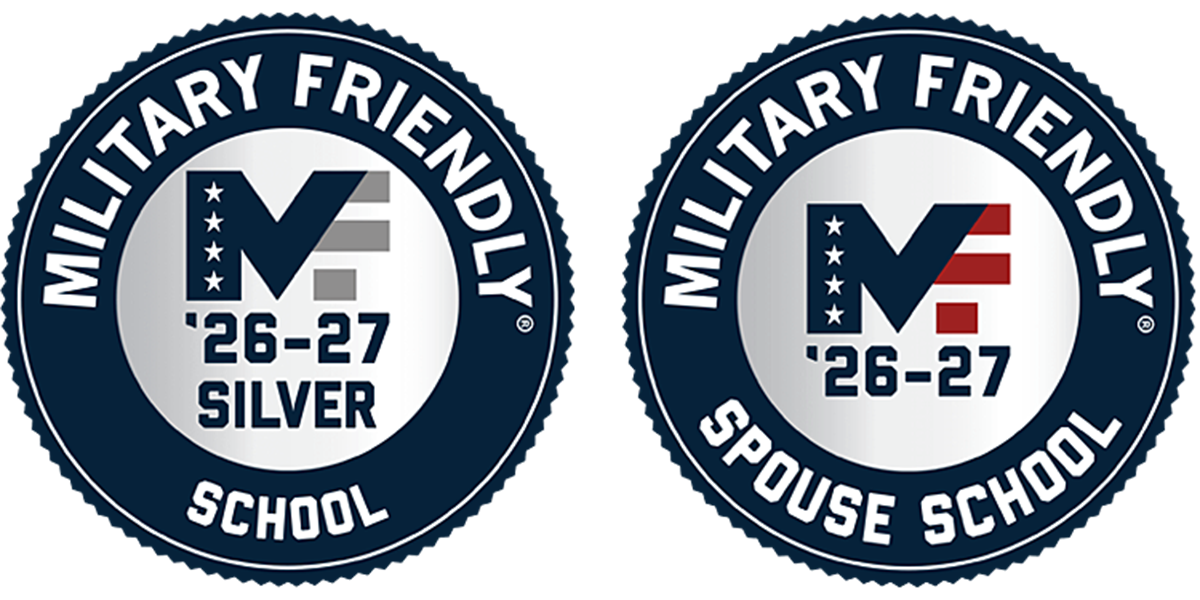 Decorative image of Military Friendly School logos.